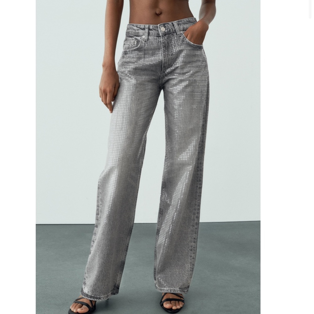 Zara Sequin Jeans NWT
